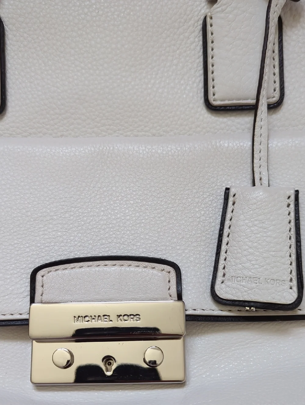Michael Michael Kors White Leather Audrey Satchel